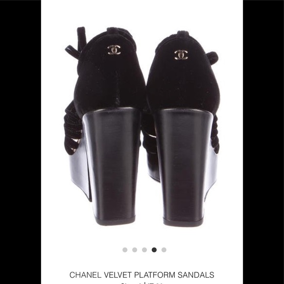 Authentic Chanel Velvet Platforms - Picture 7 of 8